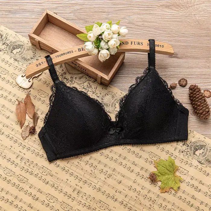 Soutien-gorge sans couture push-up en dentelle avec broderies florales pour femmes grandes tailles occasions quotidiennes