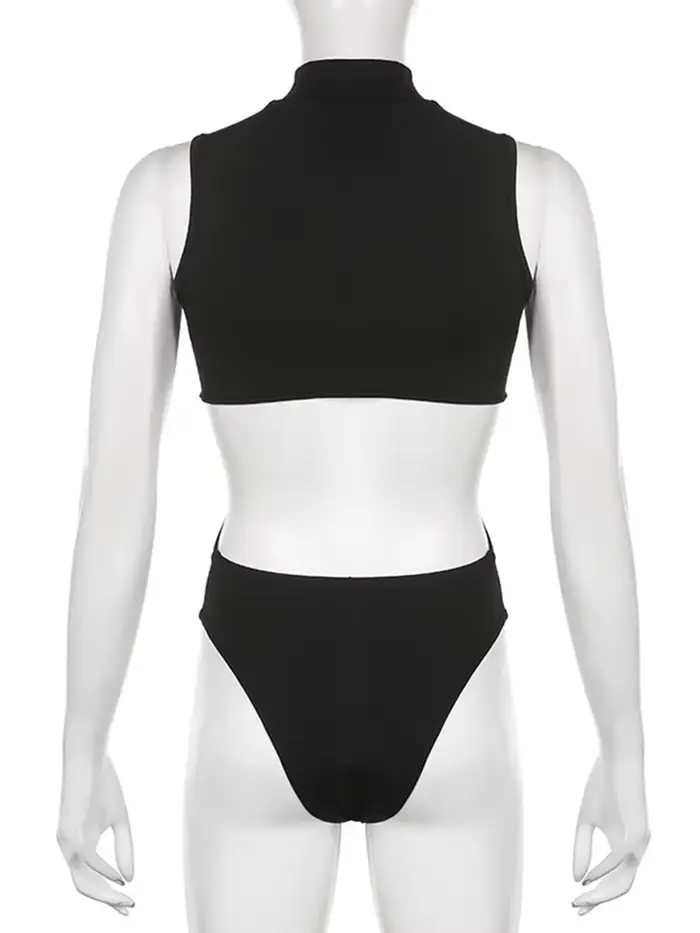 Gilet sans manches ajouré pour femme, combinaison Sexy, vêtements de rue, style gothique, dos nu