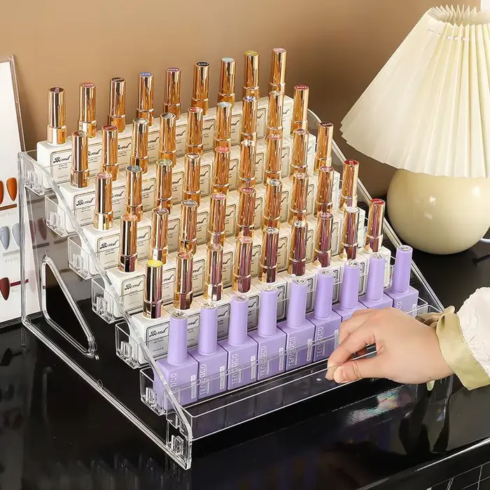 Présentoir de vernis à ongles en acrylique, 3/4/5/6/7 couches, organisateur de cosmétiques Transpare