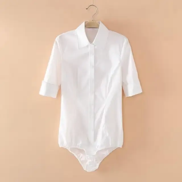 body Dámská košile se sulfovým rukávem, sexy, ležérní, stůl, štíhlá, modrá / bílá, 2102, 2022