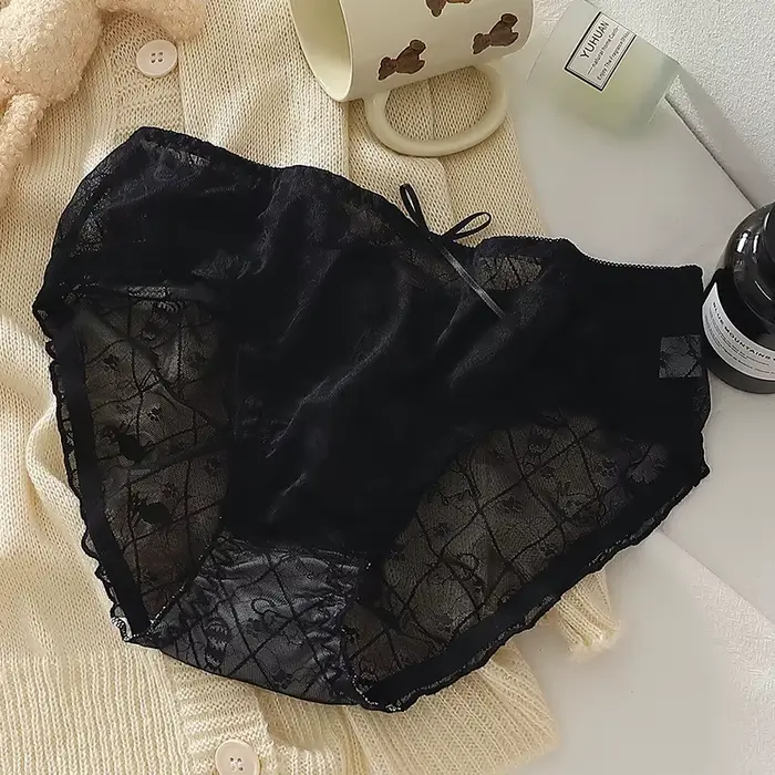 Grande taille M à 4XL filles dentelle culottes lait sentiment slips bonbons couleurs maille caleçon 