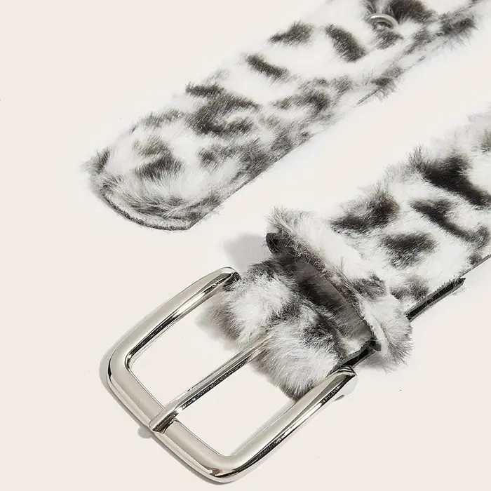 Ceinture en peluche rose pour femmes, tendance Y2k, accessoires pour jeans polyvalents, boucle ardil
