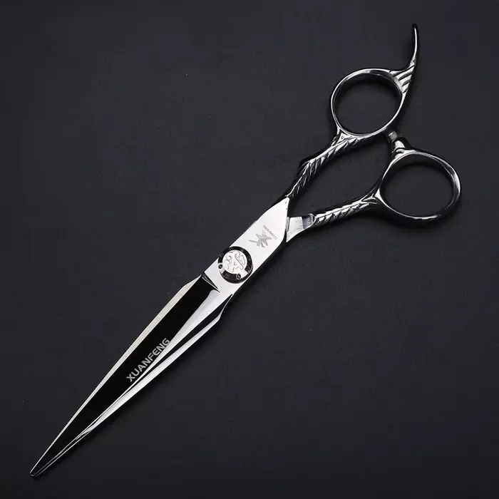 Ciseaux à cheveux XUANTENG en argent de 7 pouces, ciseaux de coiffure en acier 440C et ciseaux à eff