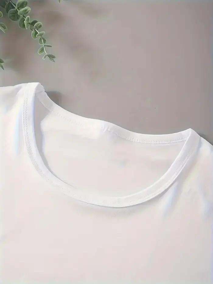 T-shirt manches courtes col rond femme, estival et à la mode coréenne