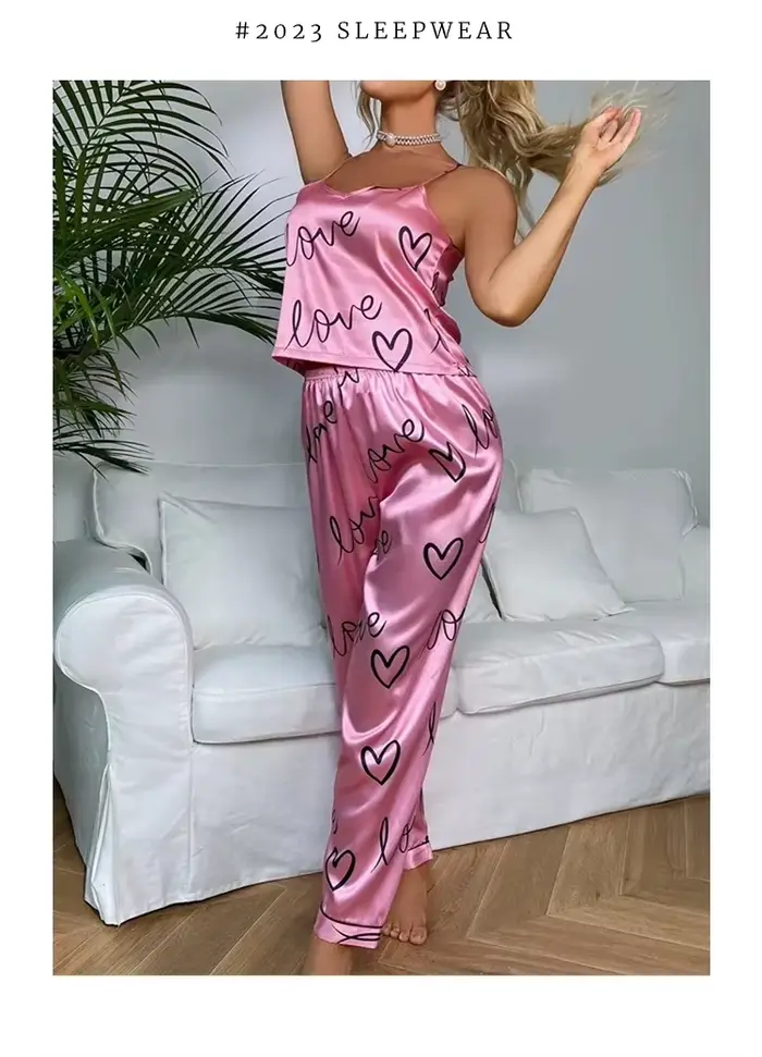 Ensemble de pyjamas en satin pour femmes, chemise en émail avec surintendant, vêtements de nuit sexy pour dames, pyjama lingerie