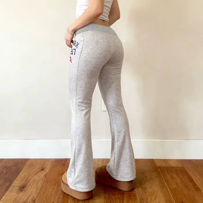 SUCHCUTE America Pantalon imprimé patchwork taille basse avec cordon de serrage, style streetwear Y2