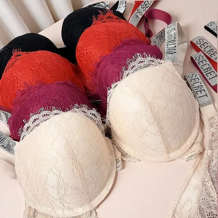 Dámská podprsenka a kalhotky Victoria's Secret, bezešvá, s kosticemi, zapínáním na háček a oko, stylový a pohodlný design pro každodenní nošení