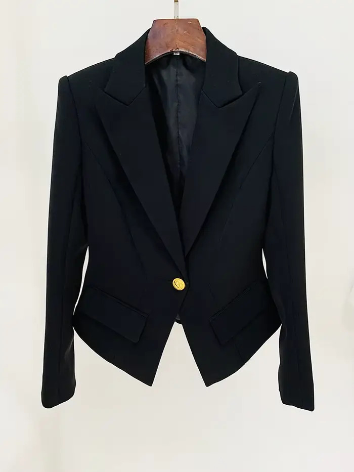 HIGH STREET Nouveauté 2026 Veste de créateur tendance pour femme, coupe ajustée, blazer à revers à b
