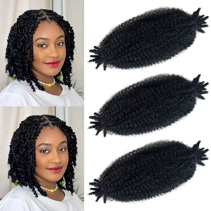 Cheveux Afro torsadés élastiques, 1/3/8 paquets de cheveux tressés Marley torsadés pré-séparés, adap