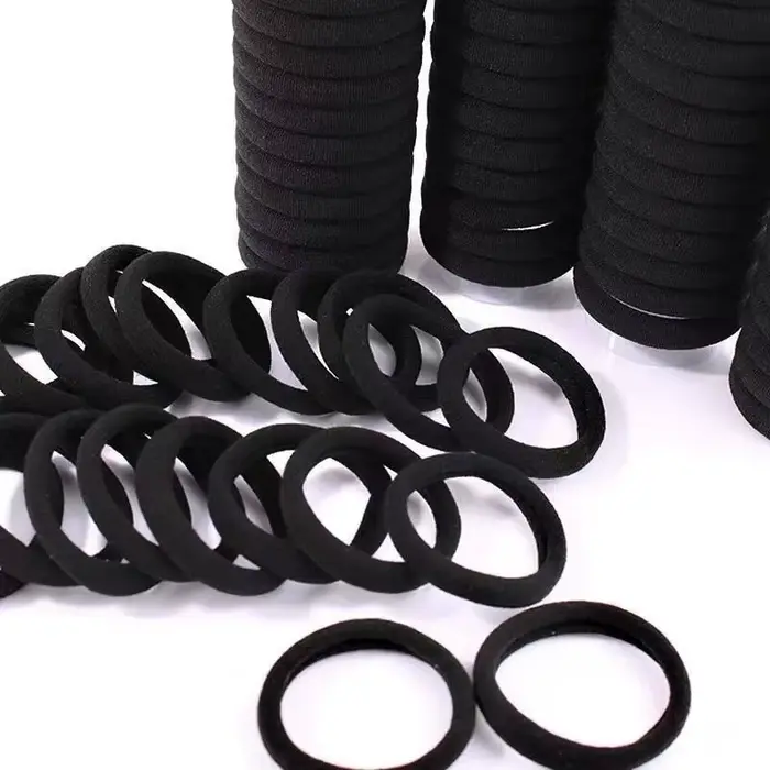 Bandes de cheveux noires pour femmes et filles, chouchous en caoutchouc à haute élasticité, porte-qu