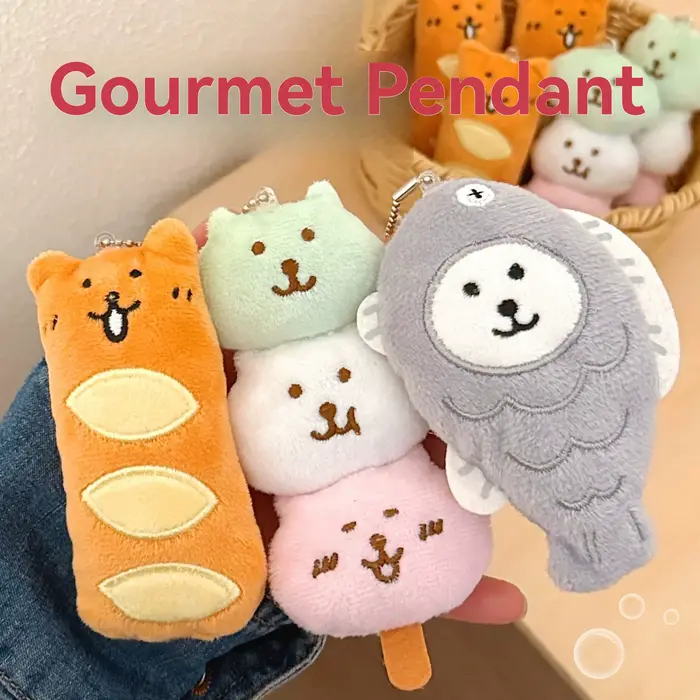 1/3 pièces pendentif alimentaire mignon créatif en peluche pendentif sac porte-clés pendentif décora