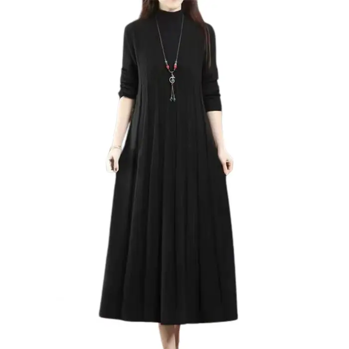 Robe longue en tricot pour mère âgée d'âge moyen, grande taille, couvrant le ventre, rétro, nouvelle