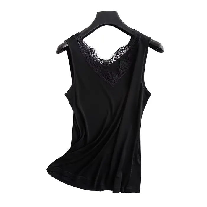 InjLace-Maillot de corps court pour femme, col en V, sangle, Real InjWaistcoat, maillot de corps com