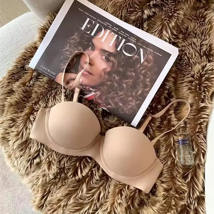 Soutien-gorge sans couture pour femmes, demi-bonnet, push-up, sous-vêtements doux pour femmes, 2 cro