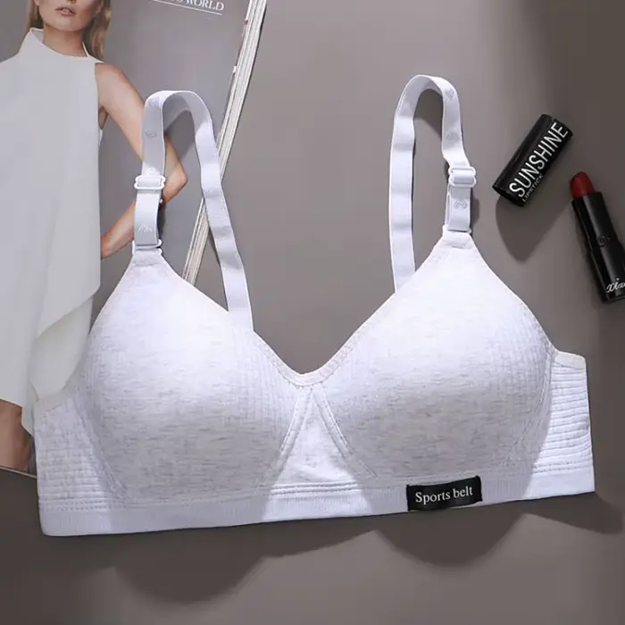 Soutiens-gorge d'entraînement pour filles en coton solide ajustement parfait conception à boucle arrière sport hauts adolescentes