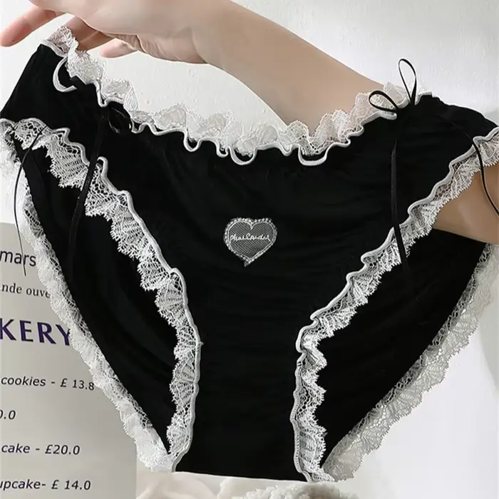Spodní prádlo Sexy ropa interiér mujer Lolita roztomilý soukromý pokojská bragas de mujer velké velikosti spodní prádlo ženy měkké krajky kalhotky lenceria