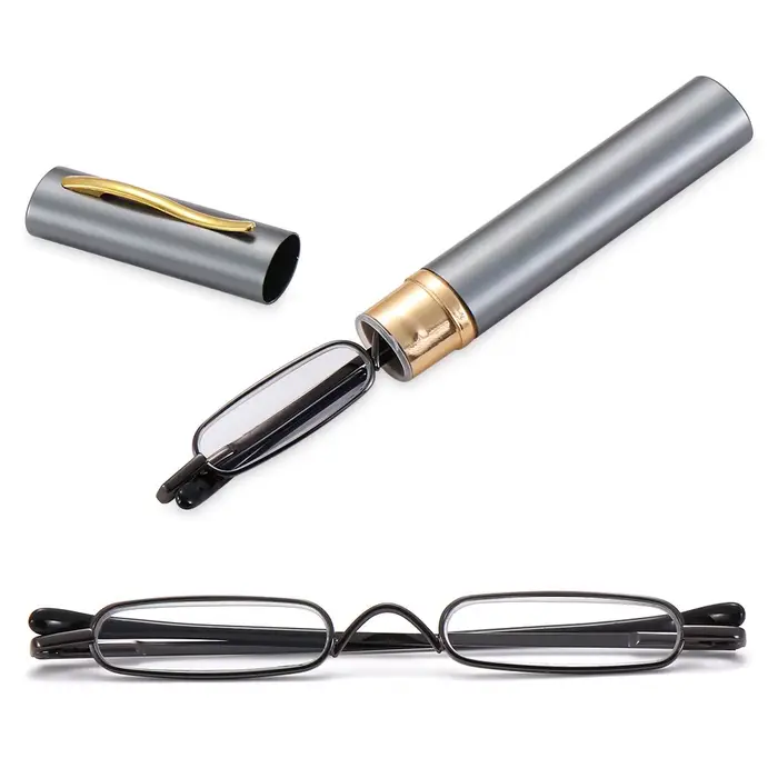 Lunettes de lecture ultrafines pour hommes et femmes, monture en métal, mini lunettes de lecture por