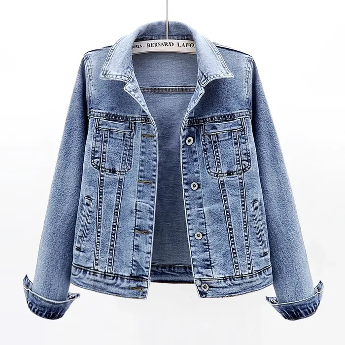 2025 printemps automne nouvelle veste en jean femmes grande taille 5XL Vintage mince à manches longu