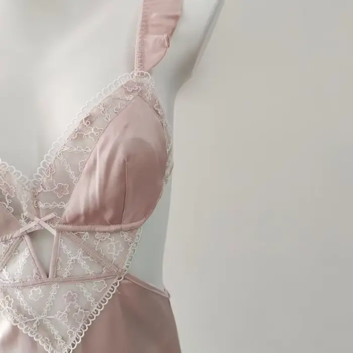 Vyšívané dámské noční košile, francouzské spodní prádlo, sexy noční košile, čisté neformální oblečení, pyžamo ramínko, vysoká kvalita, nové