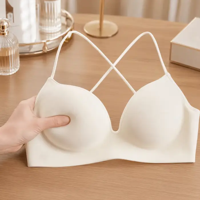 Soutien-gorge confortable 3/4Cup épaissi, antichoc, taille fine, pour poitrine généreuse, lingerie intime, brassière pour femmes à poitrine plate