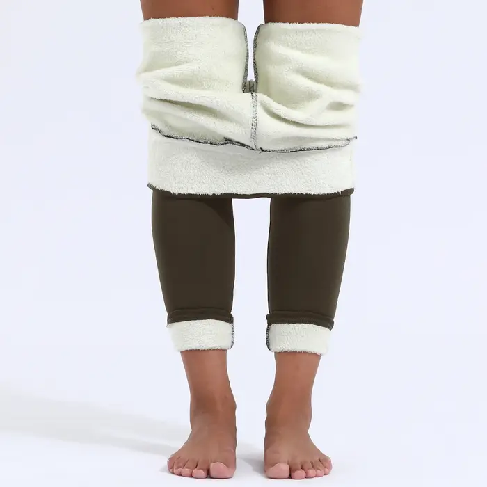 Femmes hiver Plus velours Stretch Leggings taille haute Leggings chauds femmes décontracté épais hiv