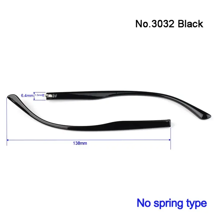 Pièces de rechange pour lunettes en plastique PC noires et brunes avec ressorts antidérapants pour hommes et femmes occasions quotidiennes