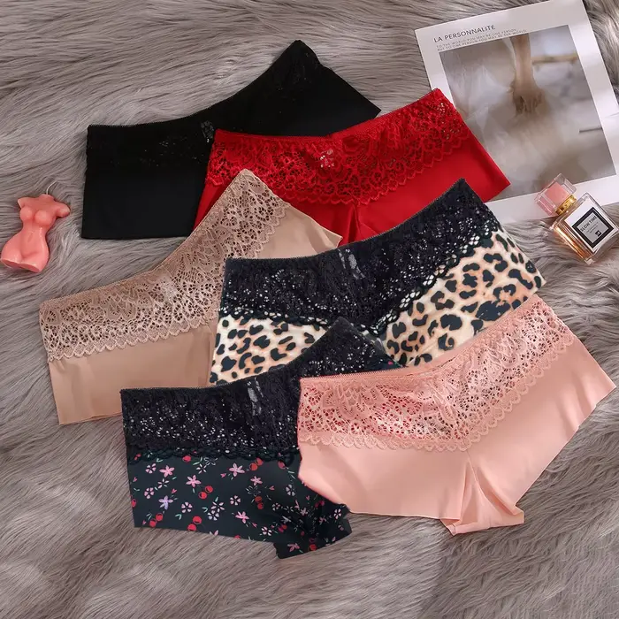 Dámské boxerky s leopardím a třešňovým potiskem