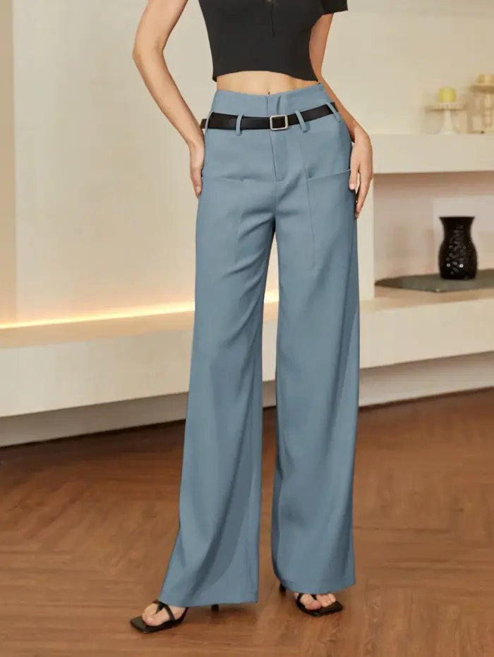 AEL-Pantalon Chic à Jambes Droites pour Femme, Simple et Élégant, Décontracté, à la Mode, Nouvelle C