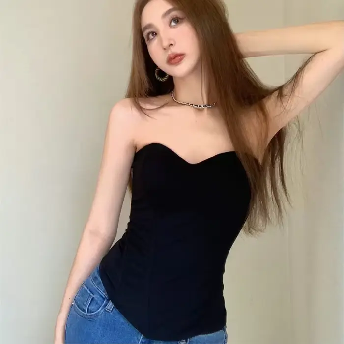 Dámské body, evropský styl, sexy, vysoký pas, slim fit, Fishbone Wrap vzor, s vestavěnými podprsenkami a protiskluzovými ramínko