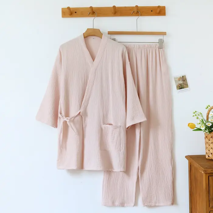 Elegantní japonské kimono pár pyžamo ze 100% bavlny pro ženy ležérní nošení a noční speciální příležitosti