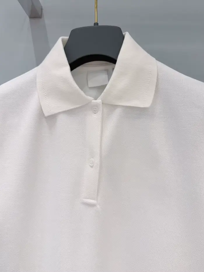 Polo en coton blanc slim décontracté pour femme, col rabattu, manches courtes, couleur unie, collect