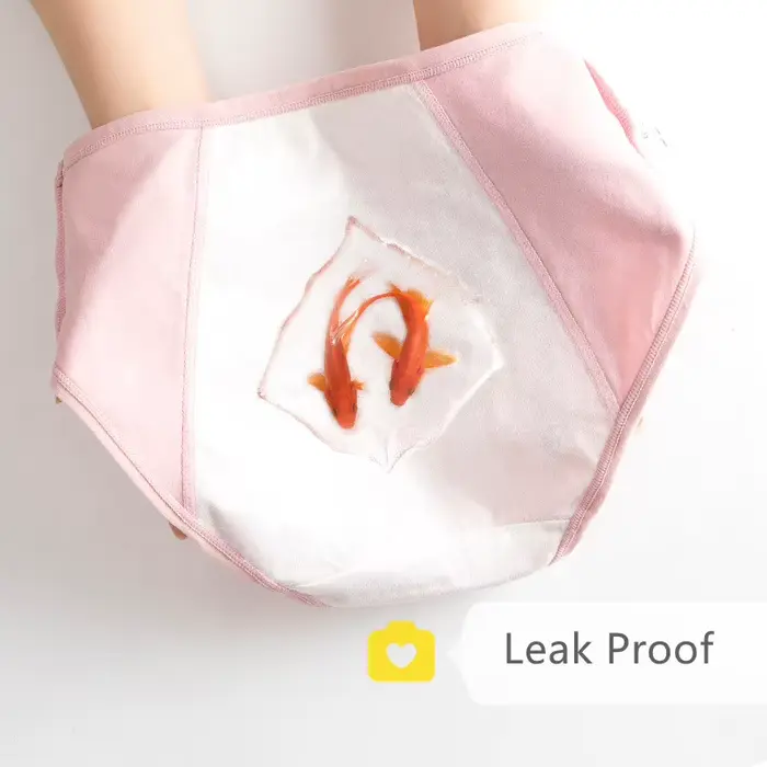 Culotte Menstruelle en Coton pour Femme, Sous-Vêtement Étanche, Respirant, Taille Haute, Grande Taille