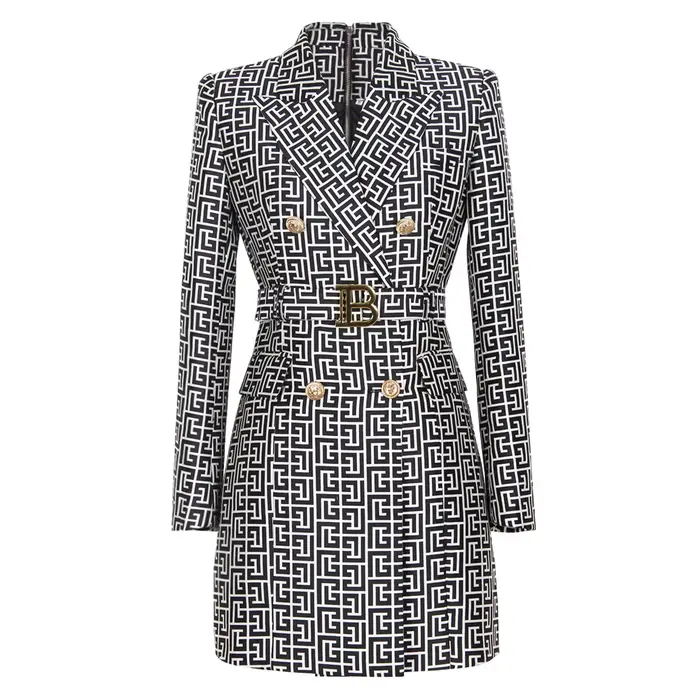 Robe de costume haut de gamme avec col, style européen et N tempérament, de qualité, nouvelle collec
