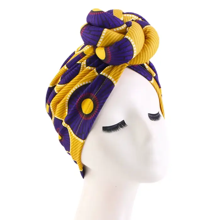 Chapeau Turban extensible à grande fleur pour femmes, imprimé africain, couvre-chef, couvre-chef de