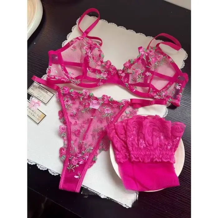 Sous-podeste sexy en dentelle transparente avec broderie florale pour femmes, grande taille, anti-pendaison, confort quotidien