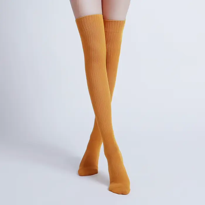 Chaussettes de Yoga à Tube Long pour femmes, antidérapantes, en coton, pour Fitness, Pilates, danse,
