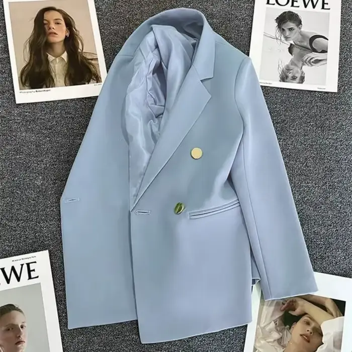 Femmes costume Blazer élégant manteau 2025 printemps automne mode coréenne Blazer luxe Double bouton
