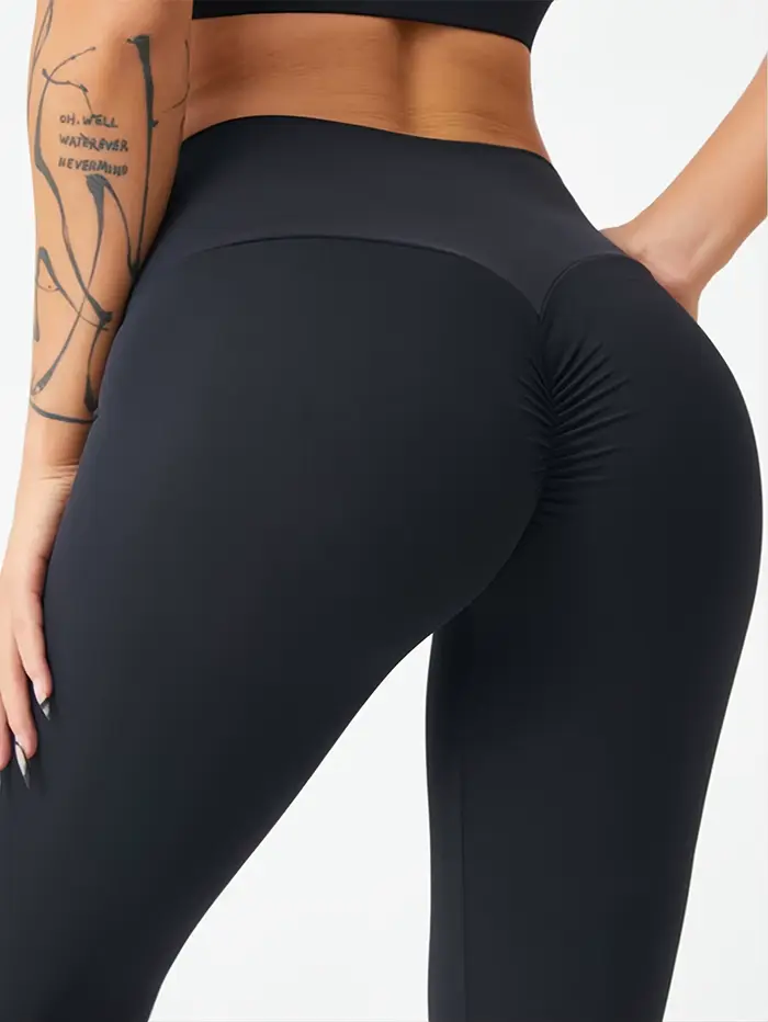 Pantalon de Yoga taille haute pour le levage des fesses, froncé, hanche pêche, séchage rapide, respi