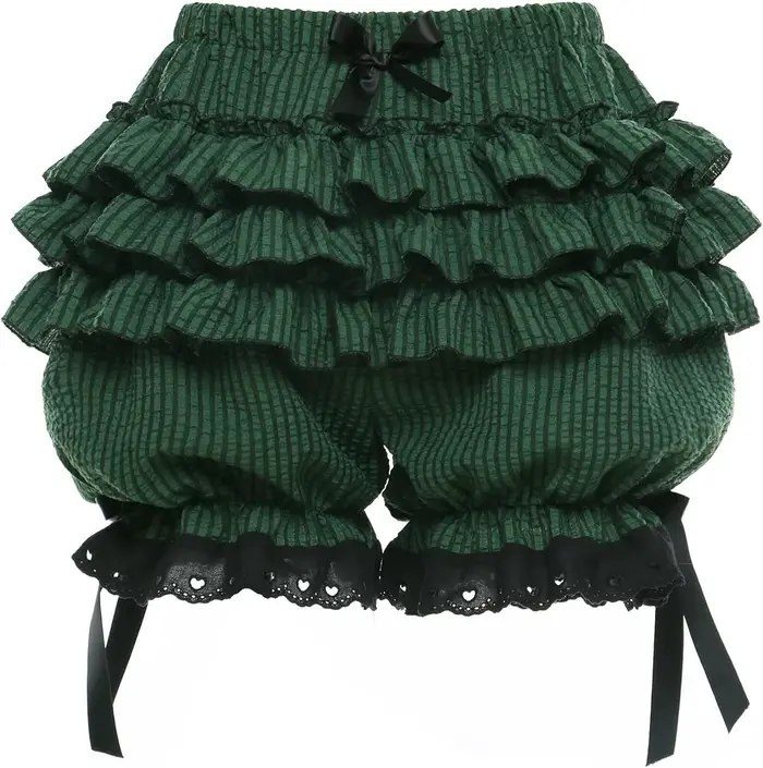 Pantalon Lolita à bretelles mignonnes short fleuri en dentelle nouée avec nœud pantalon bouffant pour vêtements pour femmes occasions spéciales costumisation