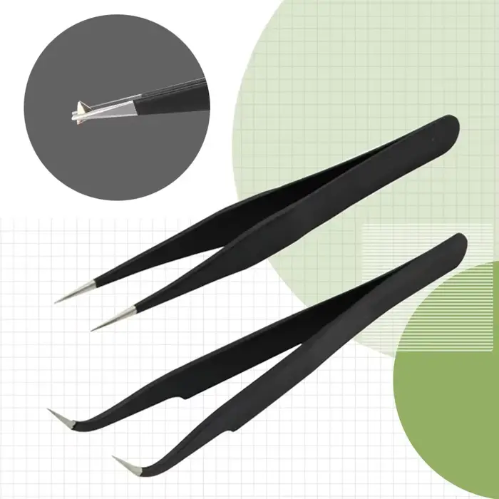 černá a bílá antistatická nerezová ocel přesné klipy pro Nail Art řas rozšíření a profesionální make-up