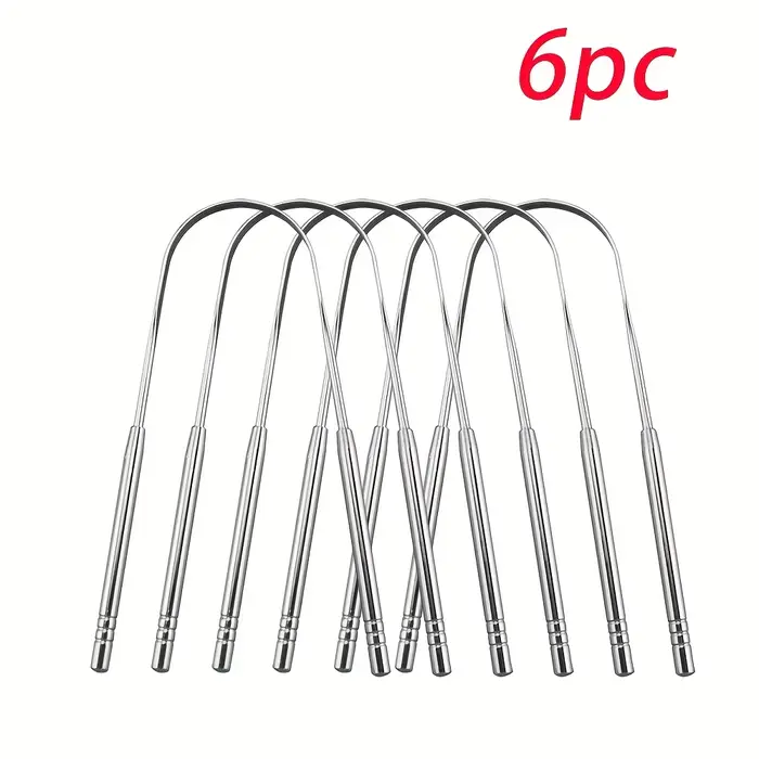 Grattoir de nettoyage de langue en acier inoxydable, 1/2/6 pièces, réutilisable, revêtement de langu