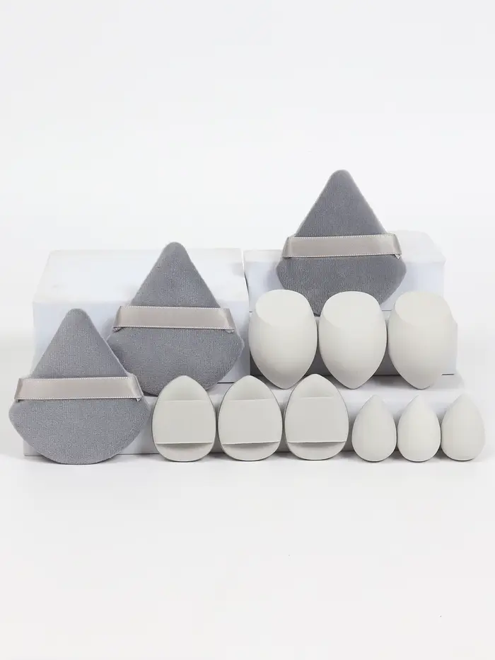 Ensemble d'éponges de maquillage polyvalentes, faites de 3 bouffées de poudre adt, 3 mini bouffées d