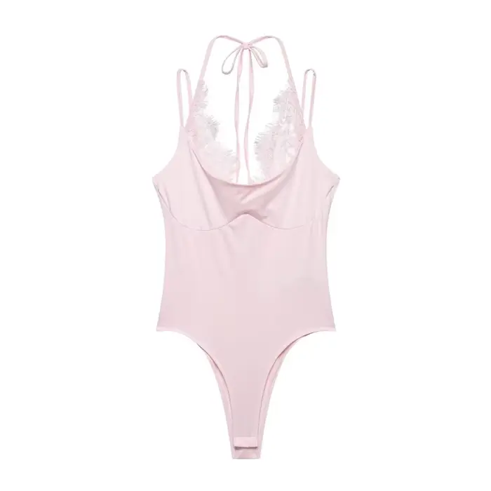 Combinaison rose sexy pour femme, idéale pour les soirées en boîte de nuit, combinaison moulante san