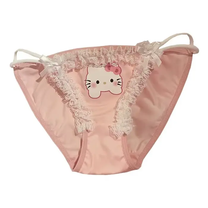 Roztomilé kalhotky pro dívky Měkké a sexy krajkové kalhotky Dámské spodní prádlo Nízký pas růžové tanga pro mladé ženy Dámské spodní prádlo