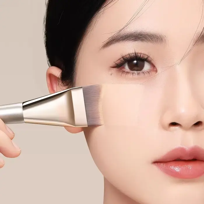 Pinceau de fond de teint Arc-Fit - Contour ergonomique pour un mélange sans traces, poils micro-flex