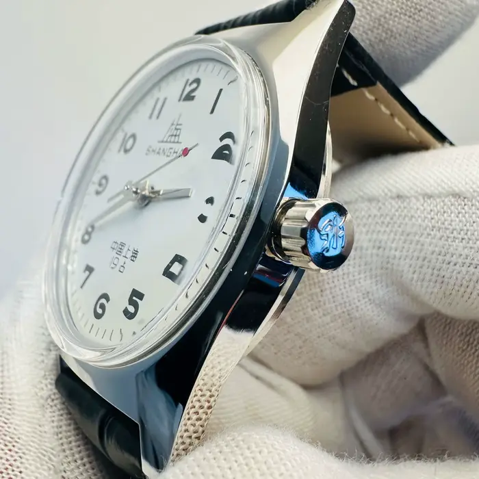 Montre Shanghai 7120 d'inspiration vintage 36 mm - Montre-bracelet mécanique pour homme pour collect