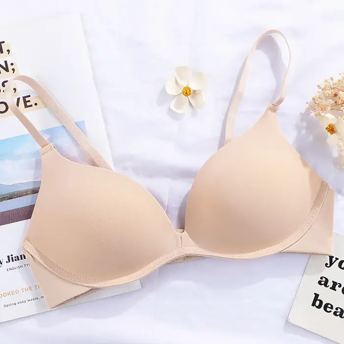 Soutien-gorge sans fil sexy tricoté en élasthanne et polyamide avec tasse trois quarts et fermeture crochet pour femmes toutes tailles