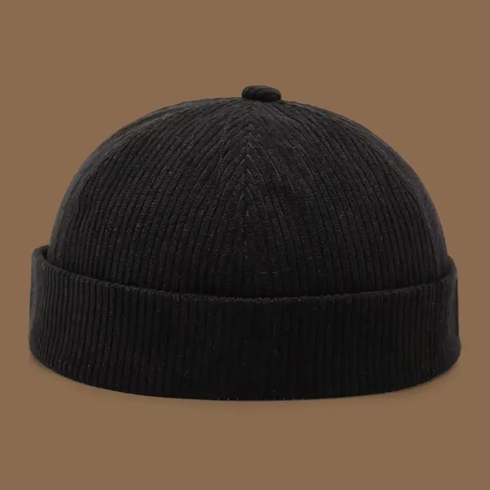 Chapeau décontracté sans bords en velours côtelé d'automne et d'hiver, chapeau yuppie personnalisé, 