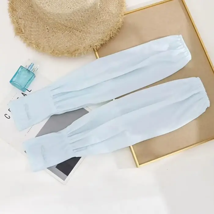 Manchons de Protection solaire amples pour femmes, manches longues en soie glacée, Protection UV, ga
