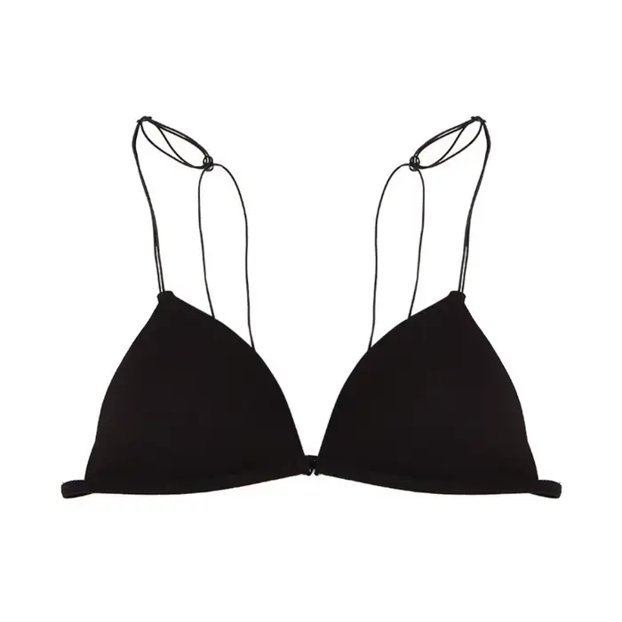 Soutiens-gorge triangulaires respirants pour femmes, soutien-gorge push-up sans fil, couleur unie, fines bretelles, style français, pour filles